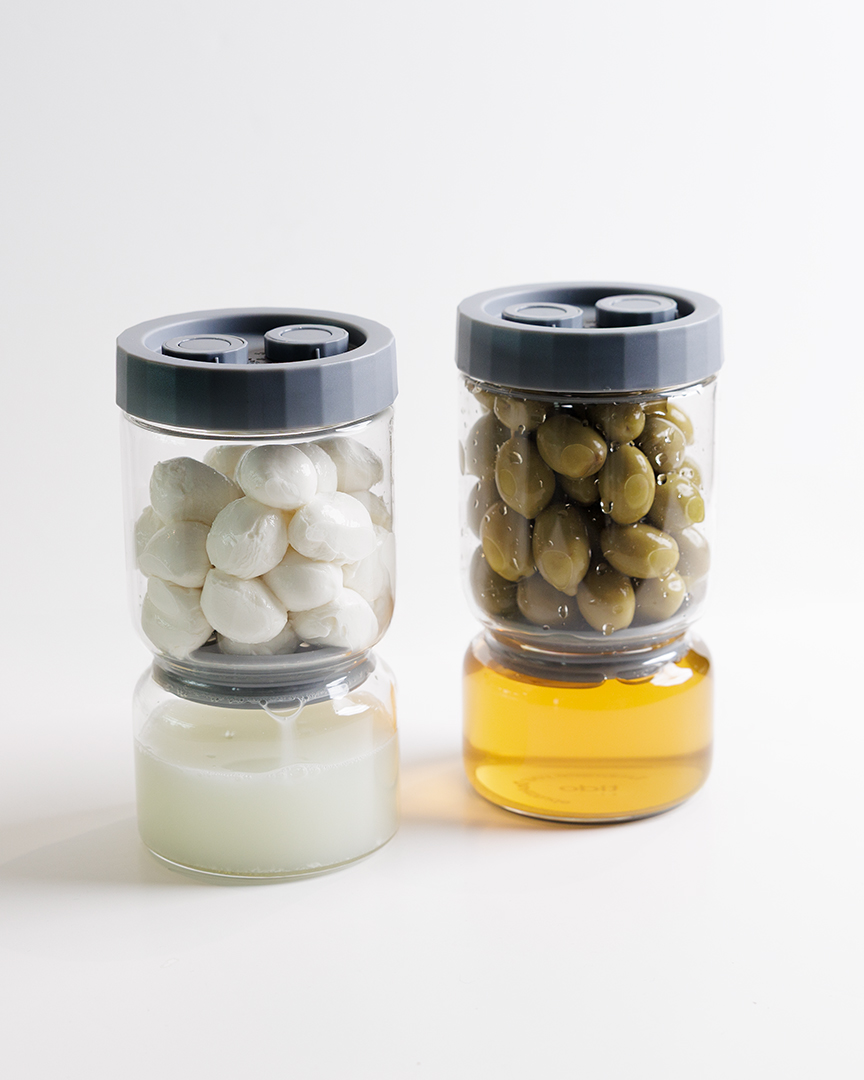Σετ 2 Γυάλινα Δοχεία για Ελιές & Πίκλες